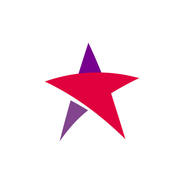Fantasztikus elszigetelt egyszerű lapos vörös és lila színű csillag embléma a szokatlan alakú. Vektoros emblémát és ikont az absztrakt forma. - Vektor, kép