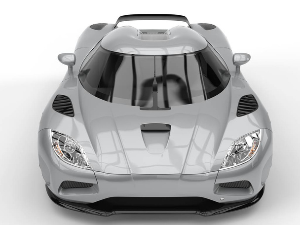 Luxo prata super esporte carro - vista frontal superior
 - Foto, Imagem