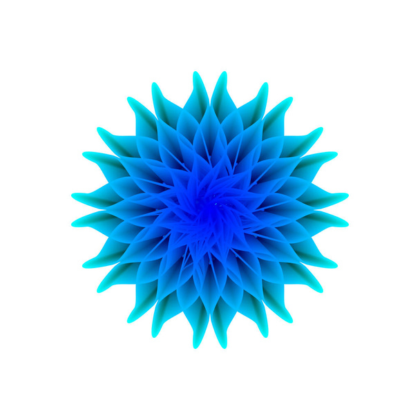 flor azul sobre un fondo blanco - Vector, imagen