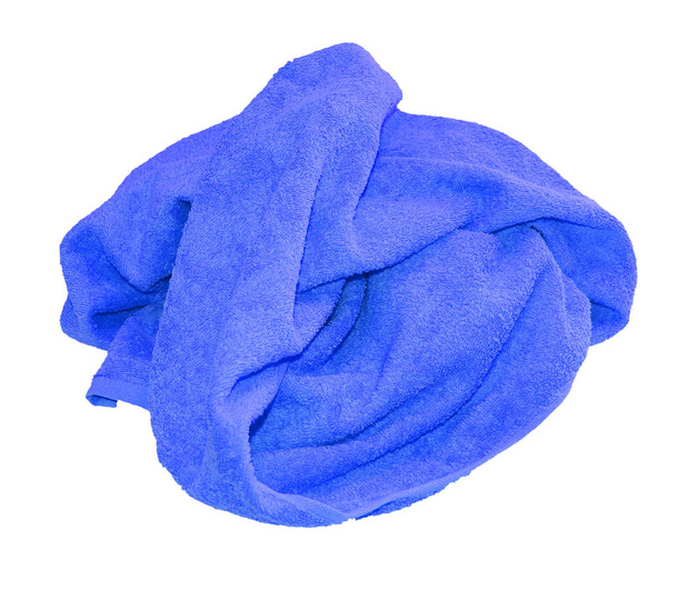 barevný modrý ručník izolované na bílém - Fotografie, Obrázek