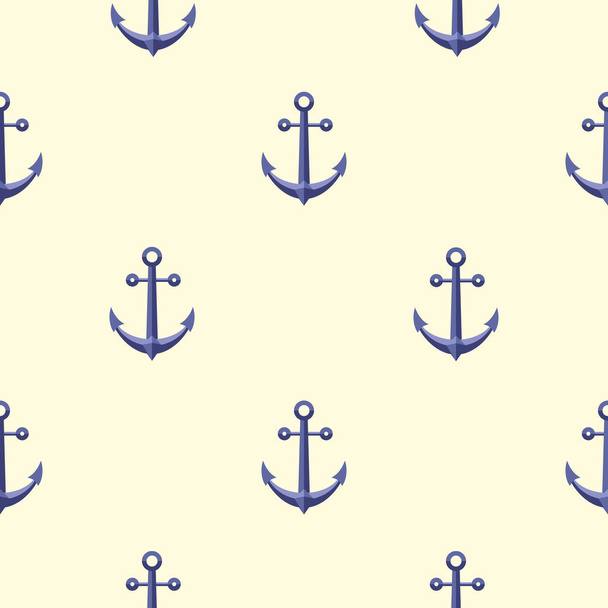 Vector seamless pattern with anchors. Vector illustration - Vektör, Görsel