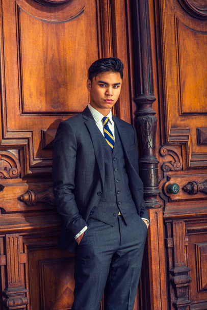 Portrait of Young Asian American Business Man in New York - Photo, Image