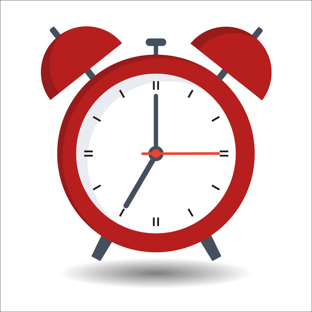 Red alarm clock on white background - Vettoriali, immagini