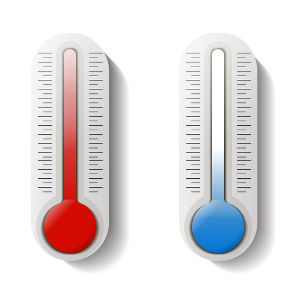 Thermometer. Cold and heat. Temperature. Isolated on white background .. - Vector, afbeelding