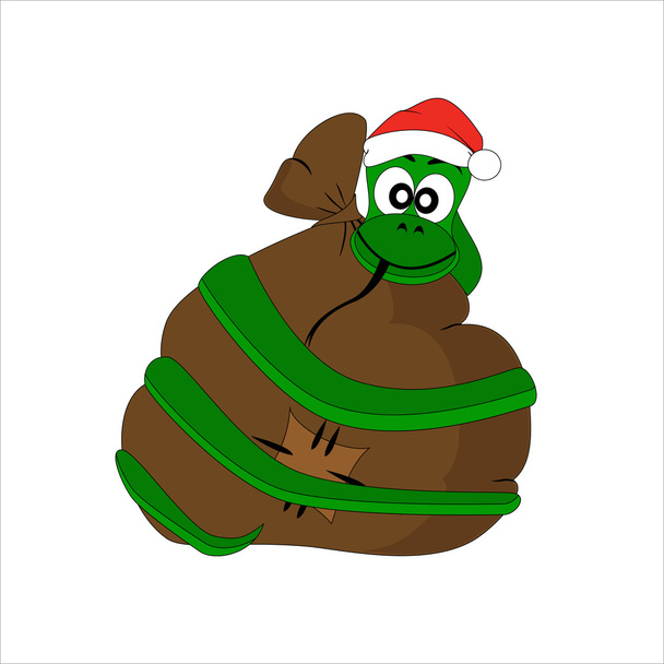 Serpente di Natale con sacchetto regalo
 - Vettoriali, immagini