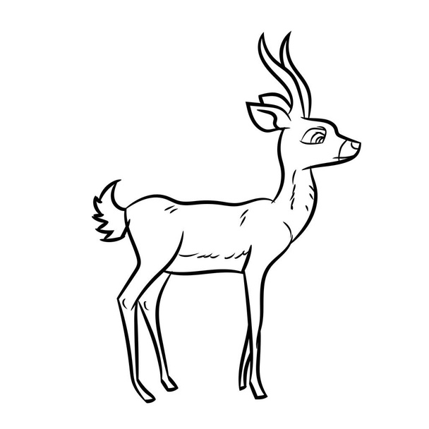 Rajzfilm - antilop vonalat rajzolt vektoros - Vektor, kép