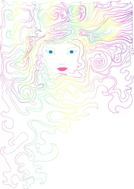 Arco iris, chica brillante aislado
 - Vector, Imagen