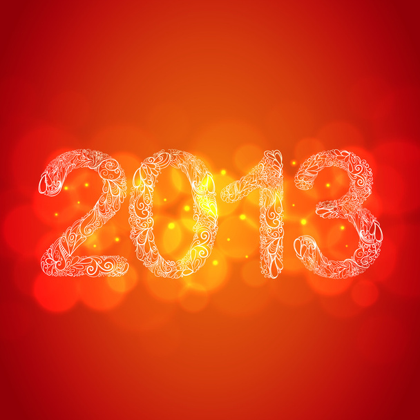 Nuovo anno rosso 2013 Card
 - Vettoriali, immagini