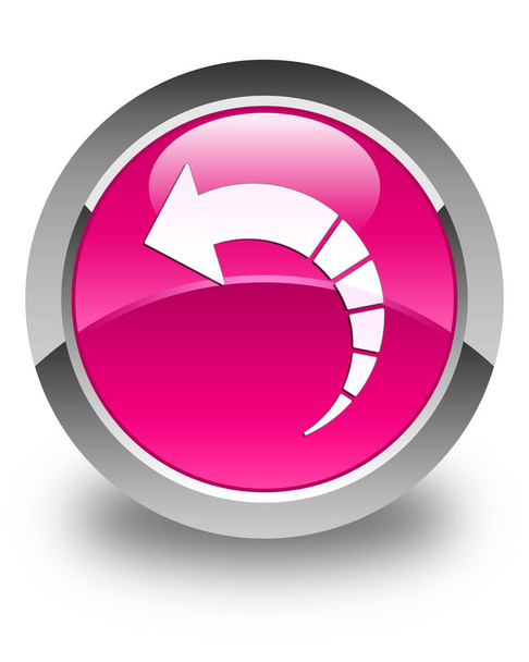 Back arrow icon glossy pink round button - Foto, Bild