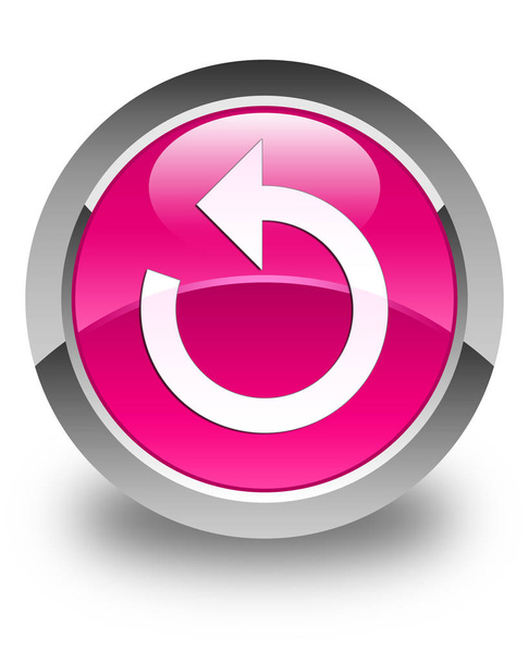 Pijl pictogram glanzende roze ronde knop Vernieuwen - Foto, afbeelding