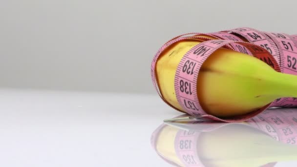Banana and Measurement Diet Fit Life Concept - Footage, Video