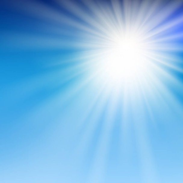 summer sun light in the blue sky. Vector - Vector, Image