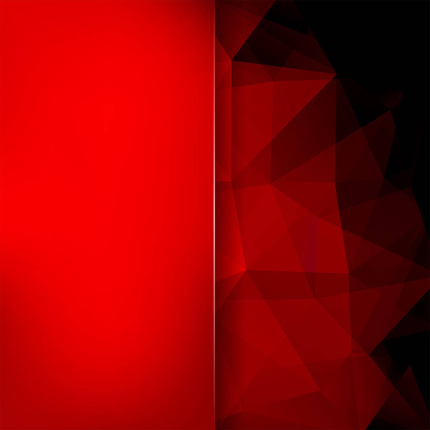 Background of red, black geometric shapes. Blur background with glass. Colorful mosaic pattern. Vector EPS 10. Vector illustration - Vector, Image