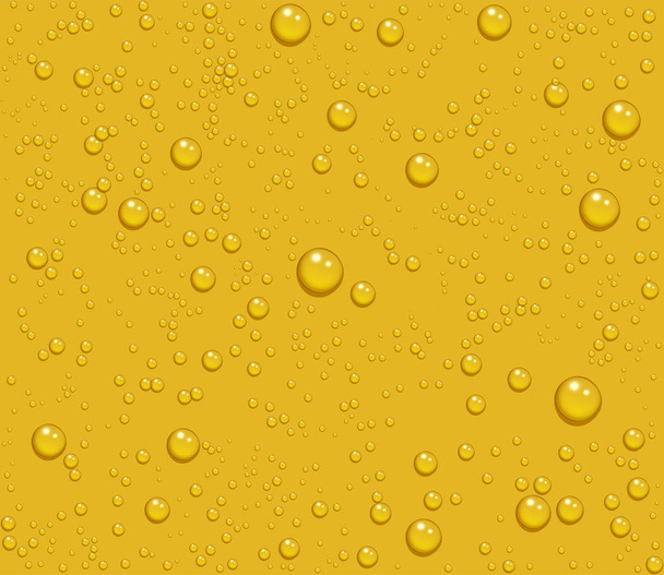 Cerveza ligera gotas transparentes de rocío sobre fondo amarillo
 - Vector, Imagen