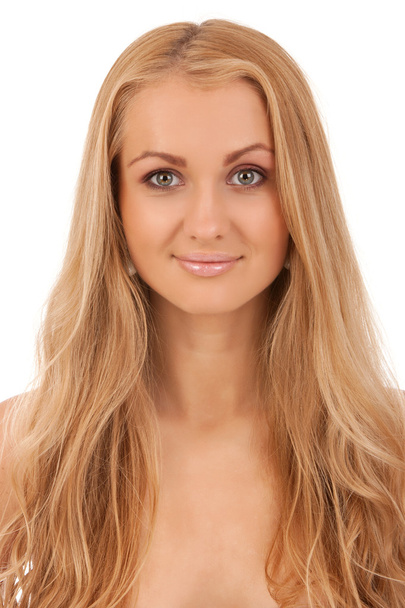 Portrait of smiling blond woman - Foto, Imagen