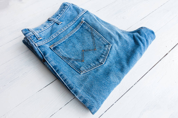 Close up blue jeans - Photo, Image