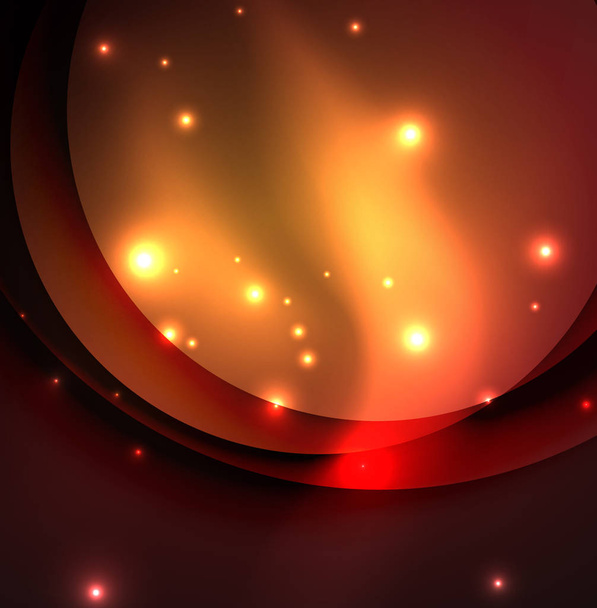Círculos superpuestos sobre fondo abstracto brillante
 - Vector, imagen