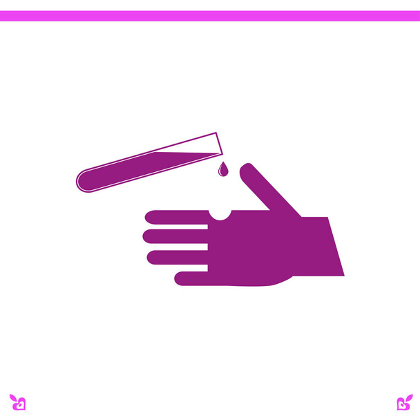 Reagenzglas-Symbol Risiko für die Hand - Vektor, Bild