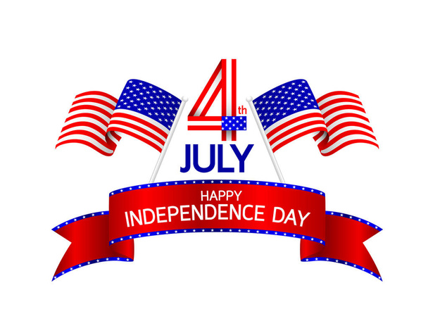 Happy USA Independence Day 4 th of July.  - Vector, Image