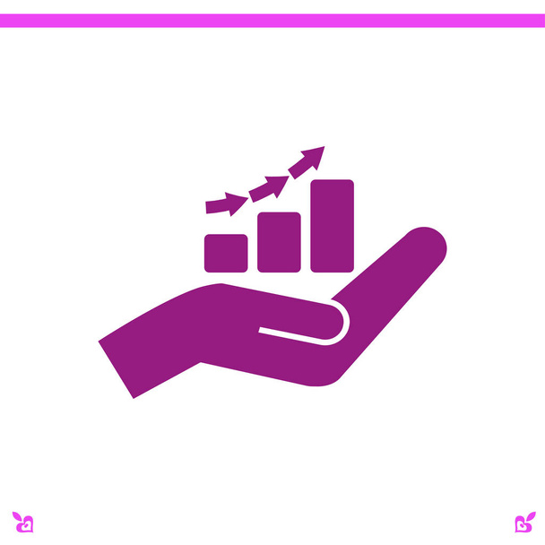 Hand and profit  icon - Vector, Image