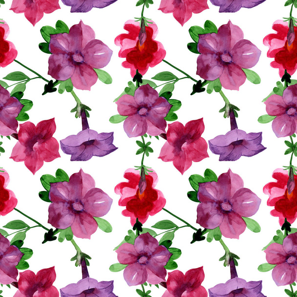 Wildflower Bluebell Flower pattern in a watercolor style isolated. - Foto, Bild