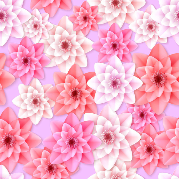 Vector Gerbera flowers seamless pattern - Wektor, obraz