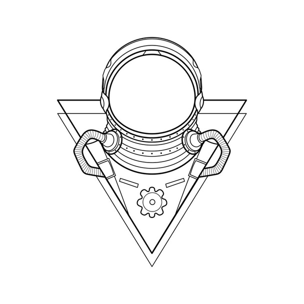 Graphic austronaut in triangle - Vector, Imagen