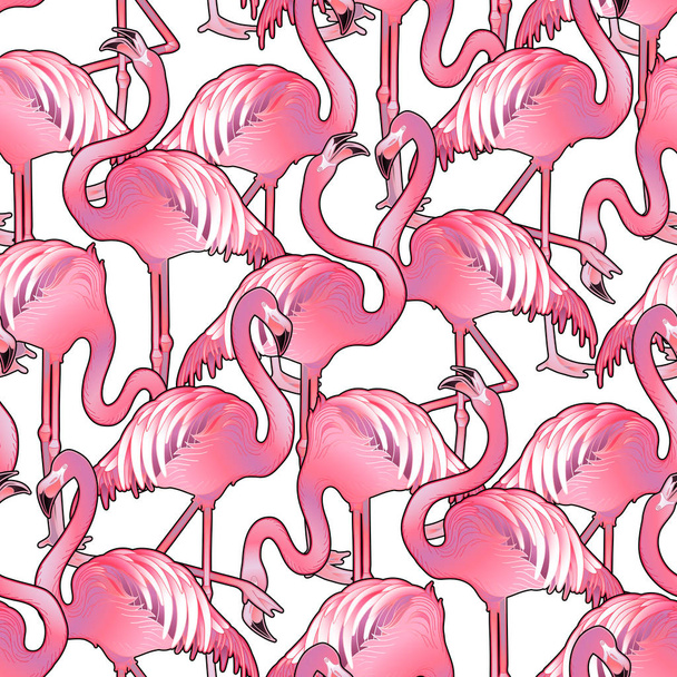Cute graphic flamingo pattern - ベクター画像