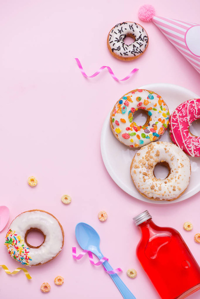 colourful sugary donuts  - 写真・画像
