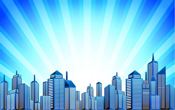 Πόλη στο κέντρο της πόλης ουρανοξύστες, διανυσματική απεικόνιση  - Διάνυσμα, εικόνα