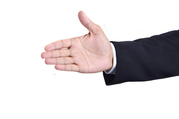 üzletember keze hajlandó kezet fehér háttér - Fotó, kép