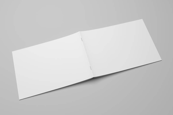 Lege 3d rendering brochure magazine over grijs met uitknippad No. 1 - Foto, afbeelding