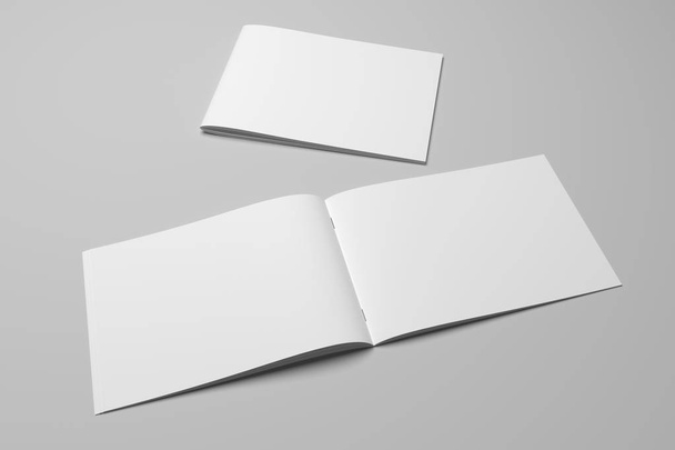 Revista de folleto de renderizado 3D en blanco en gris con ruta de recorte No. 6.
 - Foto, imagen