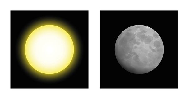 Ζεύγος συνύπαρξη ήλιου Σελήνης - Διάνυσμα, εικόνα