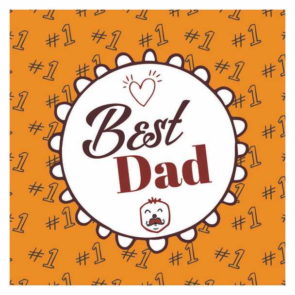 Greeting card with fathers day message - Вектор,изображение