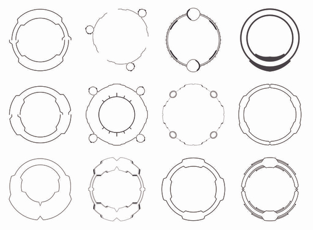 Vector icon set of circular frames - Vector, Imagen