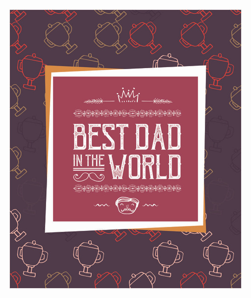 Greeting card with fathers day message - Vektor, kép