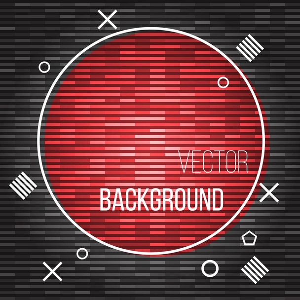 Round red vector banner with glow on a dark background. Vector Illustration. - Vektor, Bild