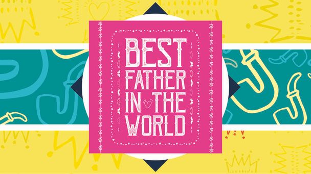 Greeting card with fathers day message - Vecteur, image