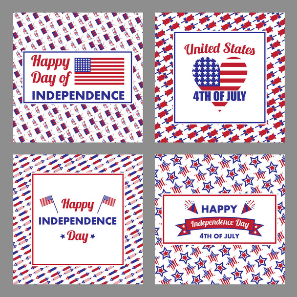 4th July with happy independence day text - Vecteur, image