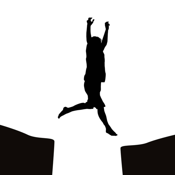 Hombre saltando sobre un hueco
 - Vector, Imagen