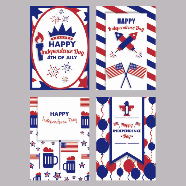 Card with happy independence day text - Vektor, Bild