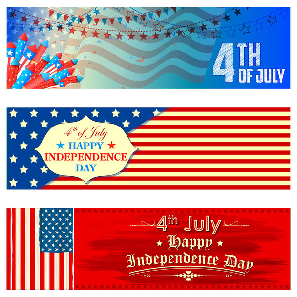 Antecedentes de 4 de julho para o Feliz Dia da Independência da América
 - Vetor, Imagem