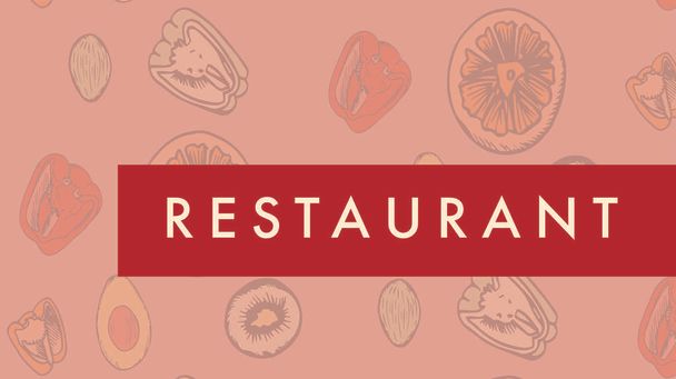 Vector image restaurant text with various meal - Vector, Imagen