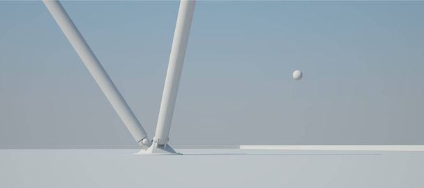 White Interior Design 3D rendering - 写真・画像