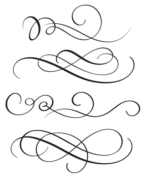 zestaw vintage rozkwitać dekoracyjnej sztuki kaligrafii spiralami dla tekstu. Ilustracja wektorowa Eps10 - Wektor, obraz