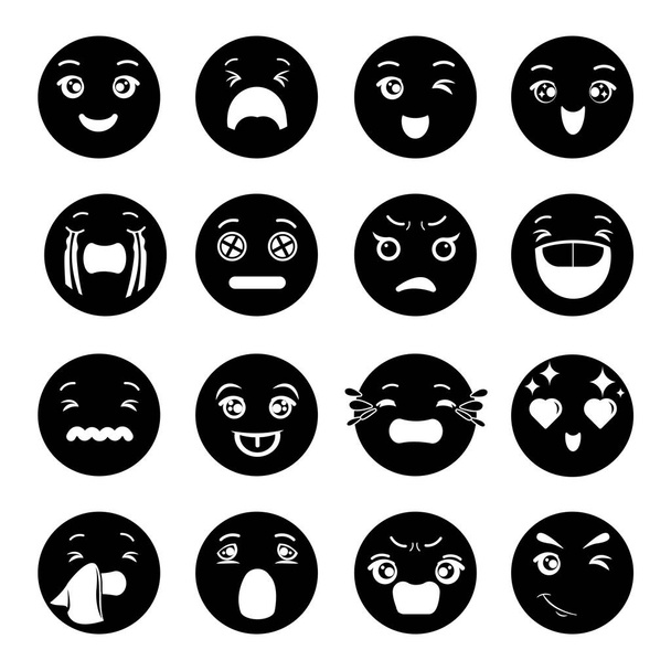 Set di icone sorrisi, stile semplice
 - Vettoriali, immagini