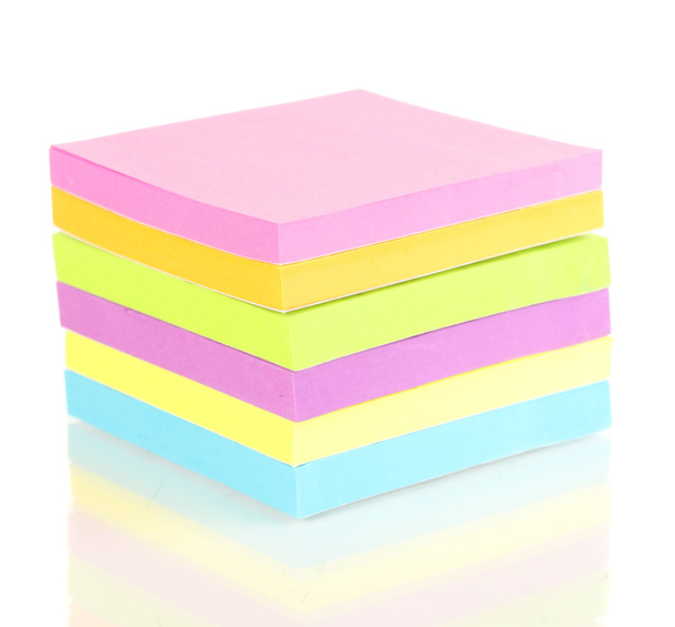 Stack of colorful Sticky Notes isolated on white - Фото, изображение