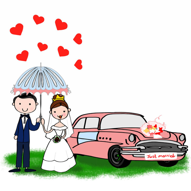 samochód ślub dzień małżeństwa - Zdjęcie, obraz