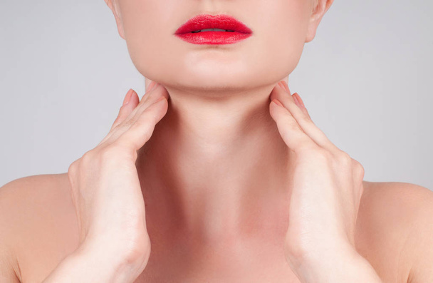 Anti-aging treatment. Beautiful woman neck - Fotó, kép